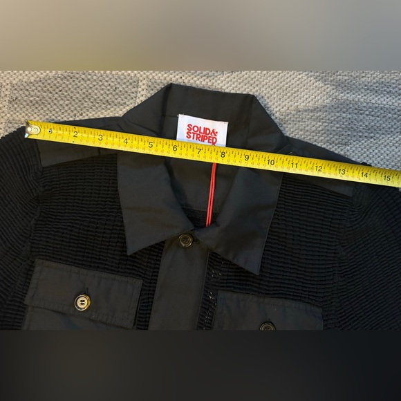 Solid & Striped Black Mesh Button Front Collared LBD, Size XS, NWT - Picture 8 of 11